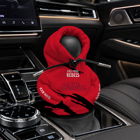 [HOMERUN DEAL] NEW CUSTOMIZED NCAA CWS13 OMR OLE MISS REBELS AUTOMOTIVE HOODIE SHIFT KNOB COVER