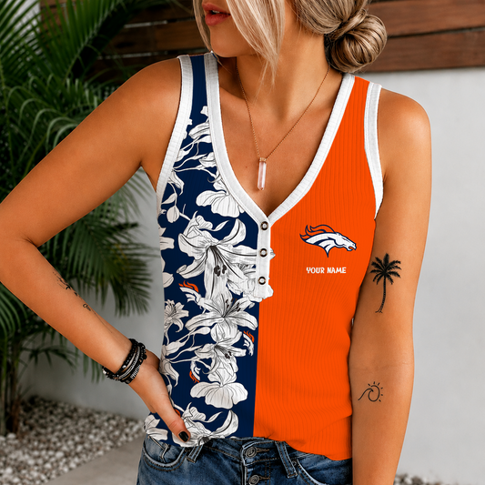 [TOUCHDOWN DEAL] NEW CUSTOMIZED NFL13 DVB DENVER BRONCOS WOMEN'S V-NECK TANK TOP