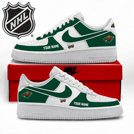 [PUCK DROP DEAL]NEW CUSTOMIZED NHL13 MNW MINNESOTA WILD AF1 SHOES