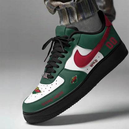 [PUCK DROP DEAL] NEW CUSTOMIZED NHL13 MNW MINNESOTA WILD AF1 SHOES
