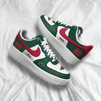[PUCK DROP DEAL] NEW CUSTOMIZED NHL13 MNW MINNESOTA WILD AF1 SHOES