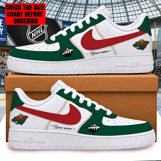 [PUCK DROP DEAL] NEW CUSTOMIZED NHL13 MNW MINNESOTA WILD AF1 SHOES