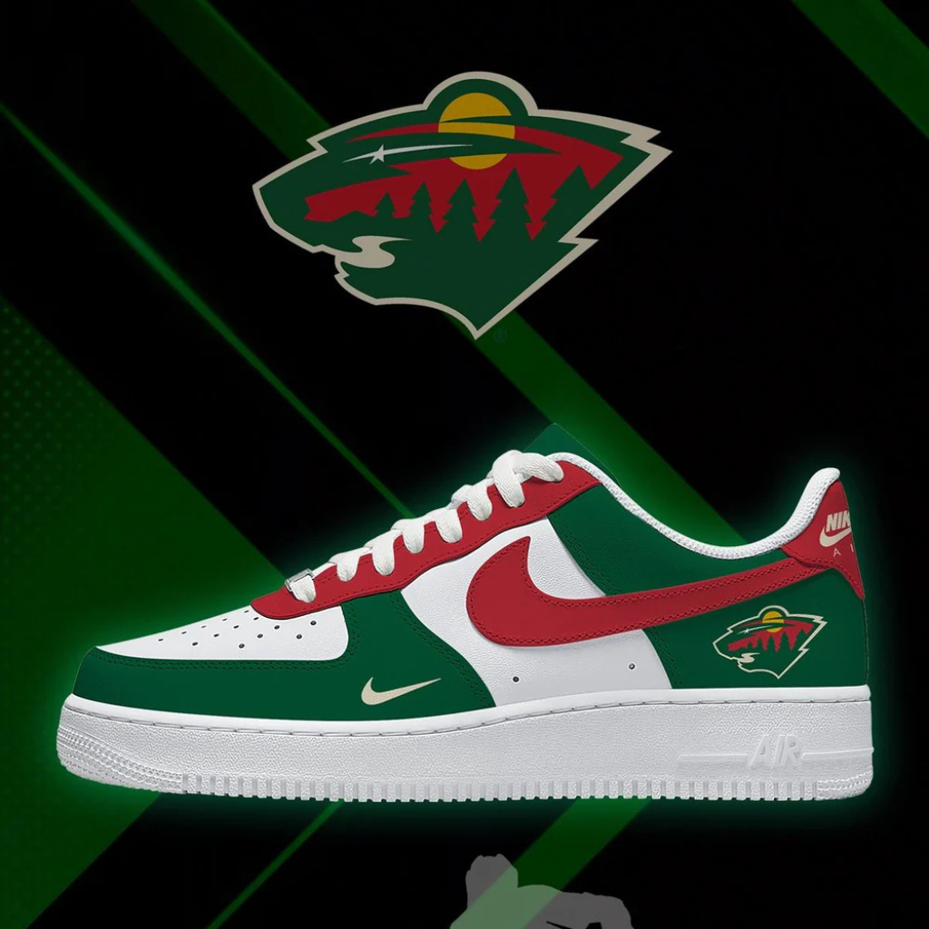 [PUCK DROP DEAL] NEW CUSTOMIZED NHL13 MNW MINNESOTA WILD AF1 SHOES