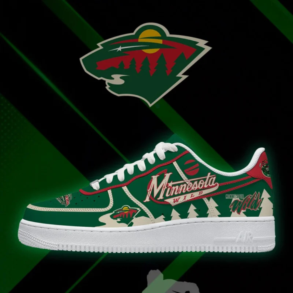 [PUCK DROP DEAL] NEW CUSTOMIZED NHL13 MNW MINNESOTA WILD AF1 SHOES