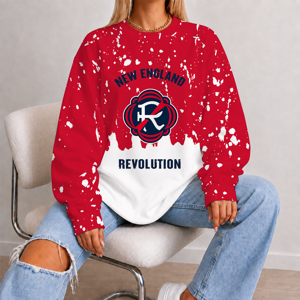 [GOAL DEAL] NEW CUSTOMIZED MLS13 NER NEW ENGLAND REVOLUTION UNISEX SWEATSHIRT
