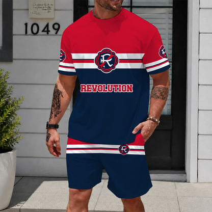 [GOAL DEAL] NEW CUSTOMIZED MLS13 NER NEW ENGLAND REVOLUTION UNISEX T-SHIRT & SHORTS SET