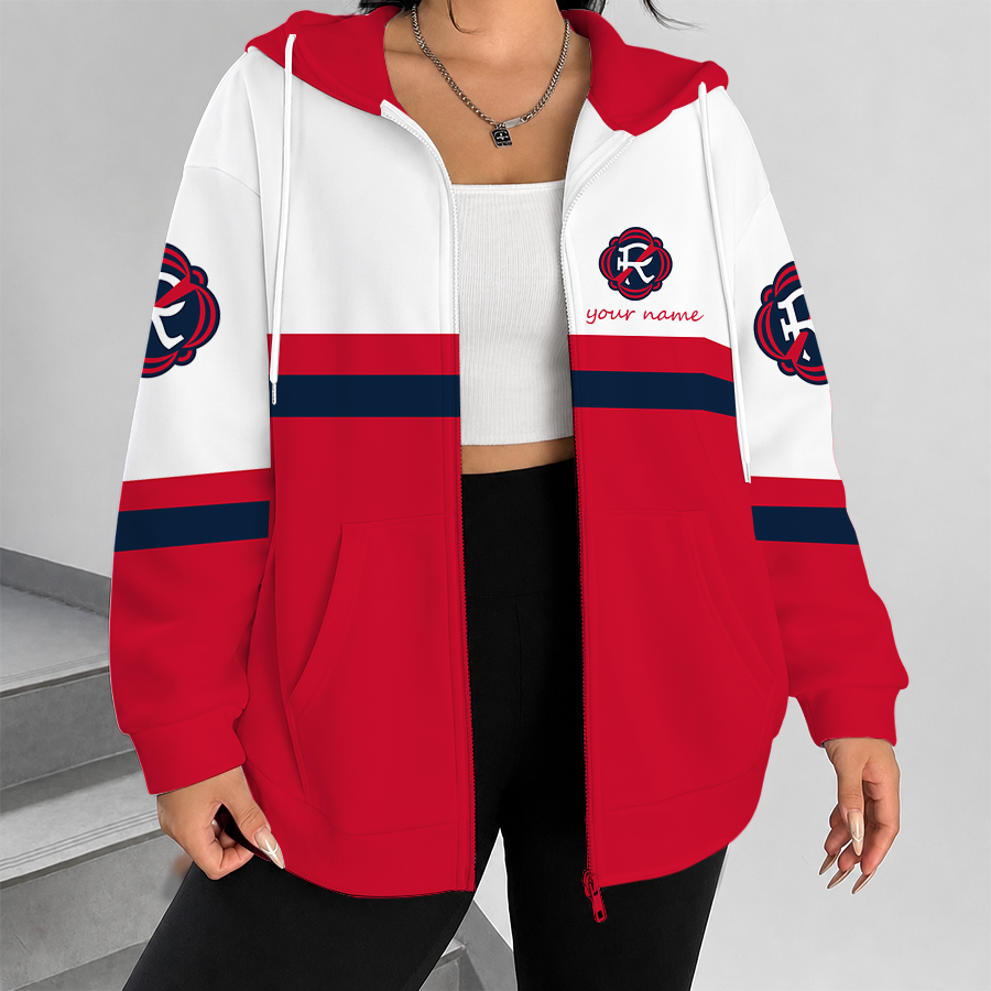 [GOAL DEAL] NEW CUSTOMIZED MLS13 NER NEW ENGLAND REVOLUTION ZIP HOODIE