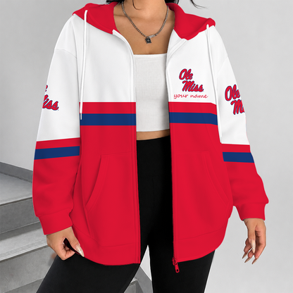 [FAN FAVORITE] NEW CUSTOMIZED NCAA CWS13 OMR OLE MISS REBELS ZIP HOODIE