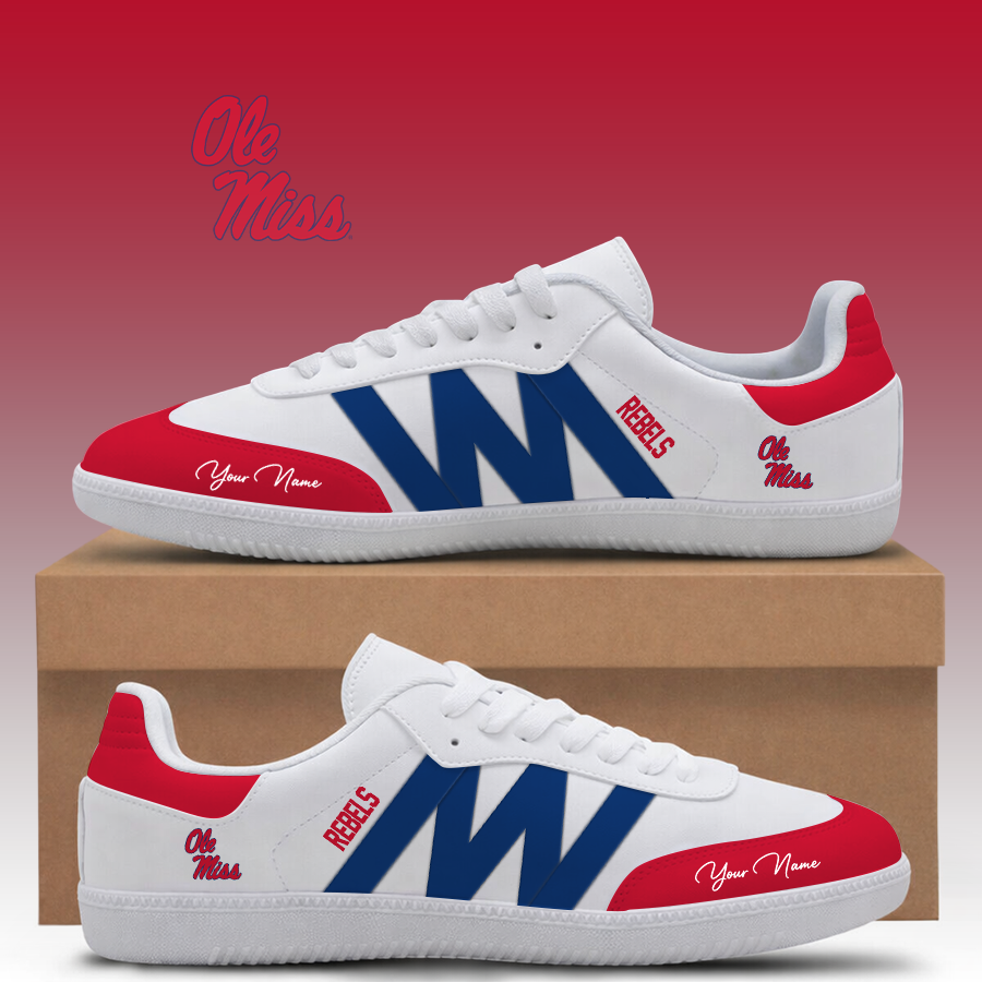 [HOMERUN DEAL] NEW CUSTOMIZED NCAA CWS13 OMR OLE MISS REBELS CLASSIC SNEAKERS