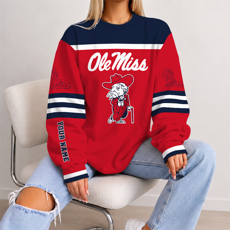 [HOMERUN DEAL] NEW CUSTOMIZED NCAA CWS13 OMR OLE MISS REBELS UNISEX SWEATSHIRT
