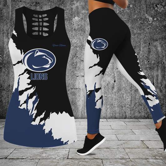 [PUCK DROP DEAL] NEW CUSTOMIZED NCAA MFF13 PNL PENN STATE NITTANY LIONS HOLLOW TANK TOP & LEGGINGS SET