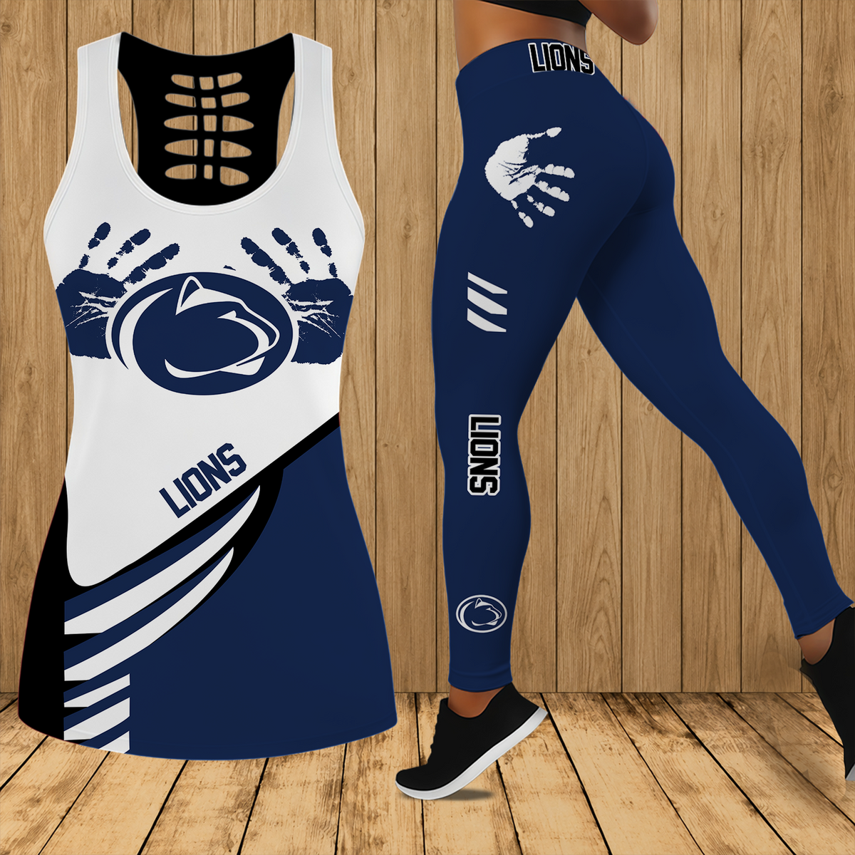 [PUCK DROP DEAL] NEW CUSTOMIZED NCAA MFF13 PNL PENN STATE NITTANY LIONS HOLLOW TANK TOP & LEGGINGS SET
