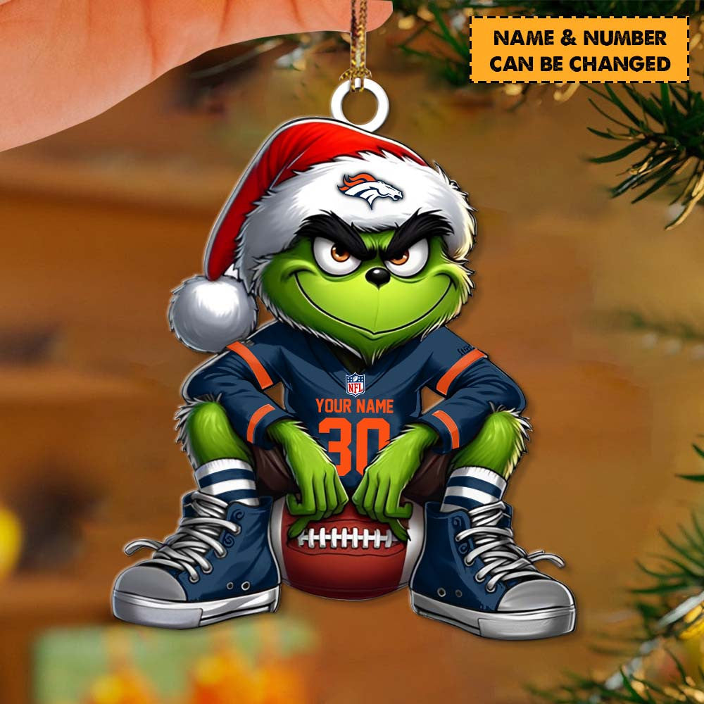 [TOUCHDOWN DEAL] NEW CUSTOMIZED NFL13 DVB DENVER BRONCOS CHRISTMAS ACRYLIC ORNAMENT