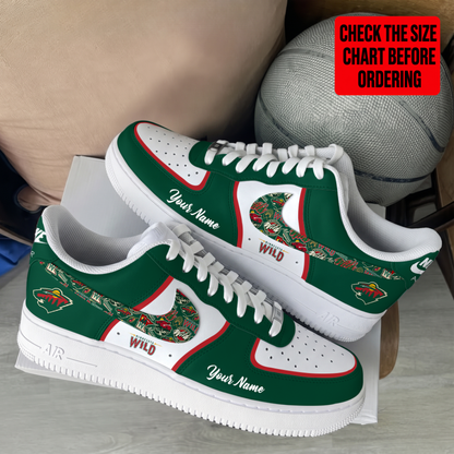 [PUCK DROP DEAL] NEW CUSTOMIZED NHL13 MNW MINNESOTA WILD AF1 SHOES