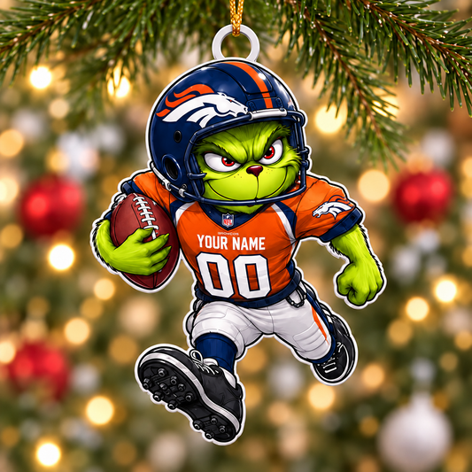 [TOUCHDOWN DEAL] NEW CUSTOMIZED NFL13 DVB DENVER BRONCOS CHRISTMAS ACRYLIC ORNAMENT