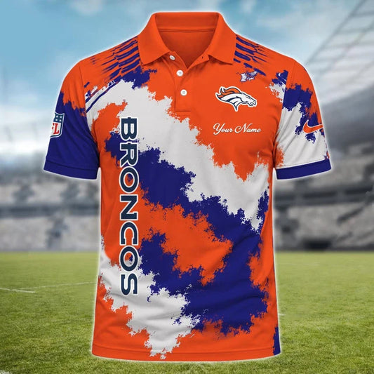 [TOUCHDOWN DEAL] NEW CUSTOMIZED NFL13 DVB DENVER BRONCOS MULTICOLOR POLO SHIRT