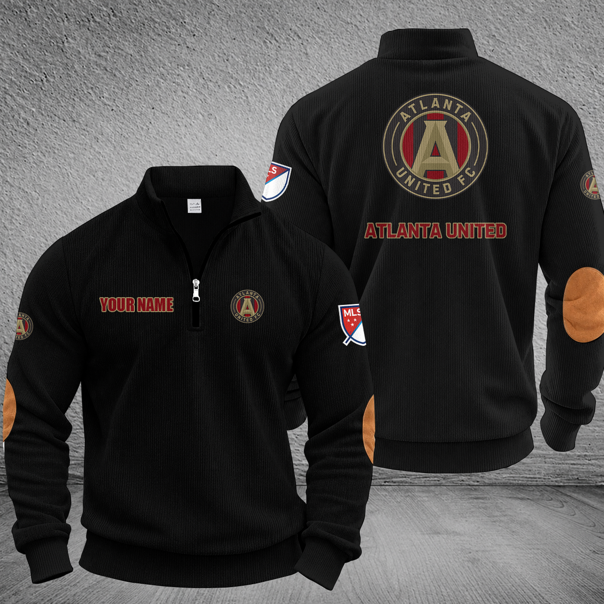 [GOAL DEAL] NEW CUSTOMIZED MLS14 ALU ATLANTA UNITED FC MULTICOLOR STRIPED QUATER ZIP SWEATSHIRT
