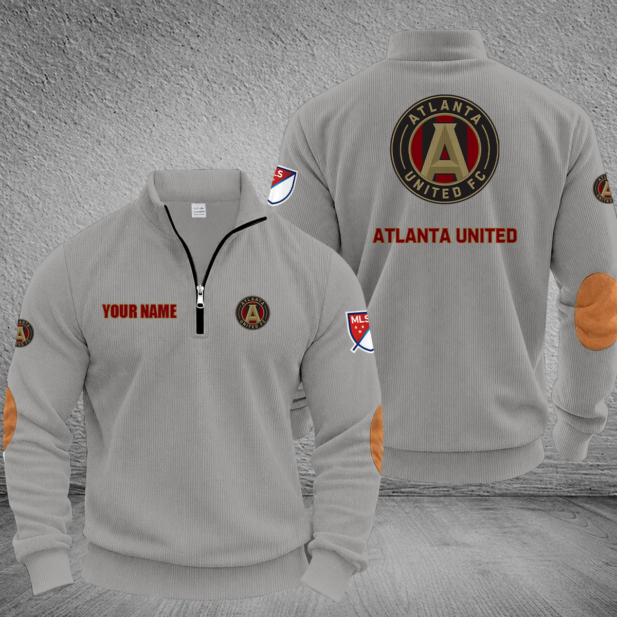 [GOAL DEAL] NEW CUSTOMIZED MLS14 ALU ATLANTA UNITED FC MULTICOLOR STRIPED QUATER ZIP SWEATSHIRT