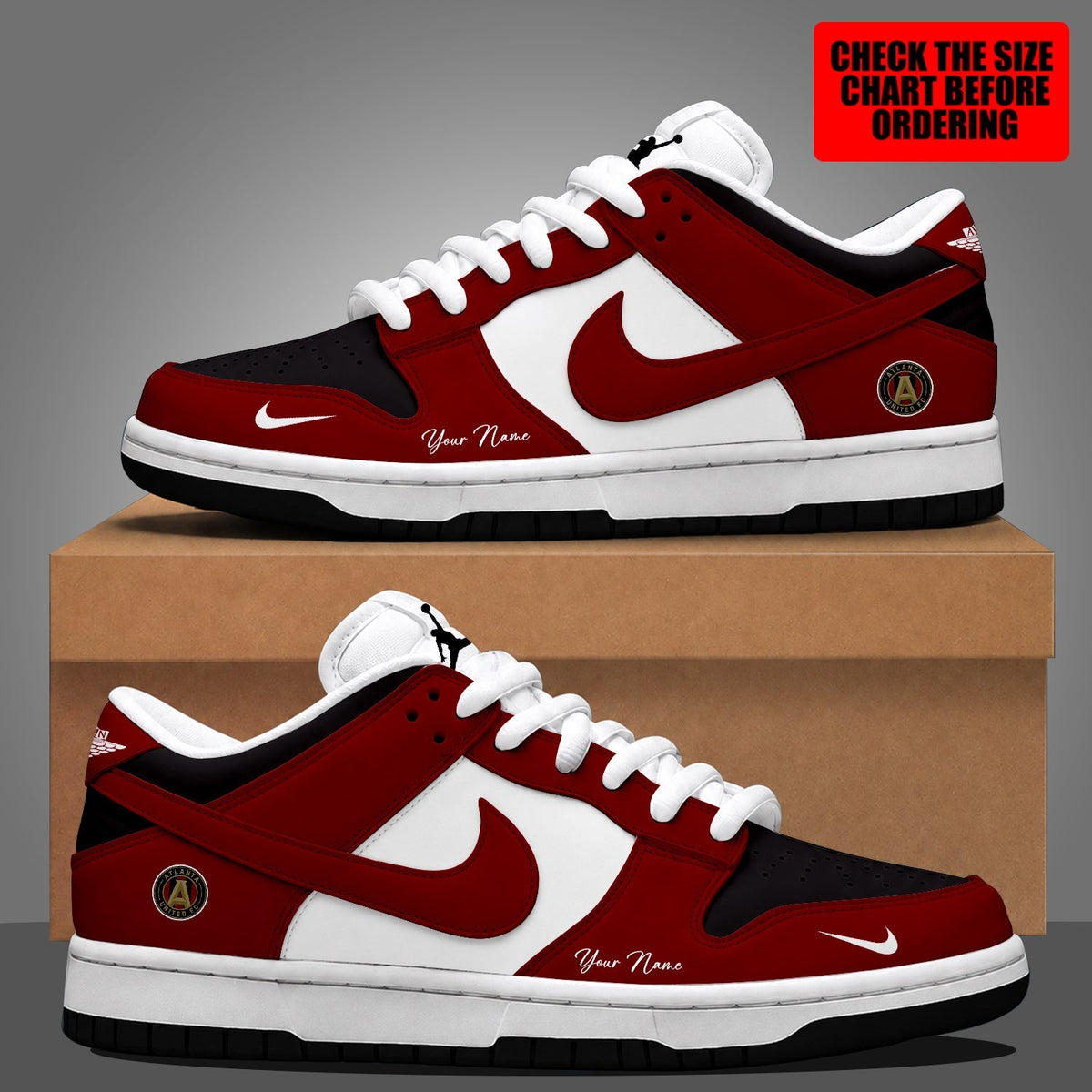 [GOAL DEAL] NEW CUSTOMIZED MLS14 ALU ATLANTA UNITED FC DUNK LOW SHOES