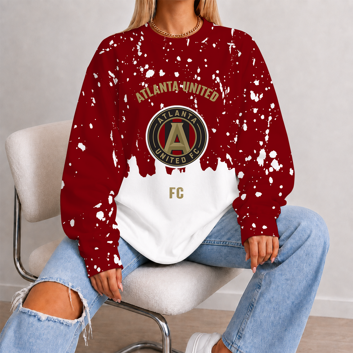 [GOAL DEAL] NEW CUSTOMIZED MLS14 ALU ATLANTA UNITED FC UNISEX SWEATSHIRT