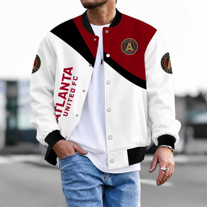 [GOAL DEAL] NEW CUSTOMIZED MLS14 ALU ATLANTA UNITED FC BASEBALL JACKET & SATIN VARSITY JACKET