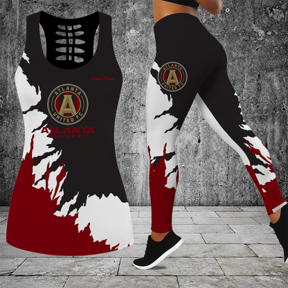 [GOAL DEAL] NEW CUSTOMIZED MLS14 ALU ATLANTA UNITED FC HOLLOW TANK TOP & LEGGINGS SET