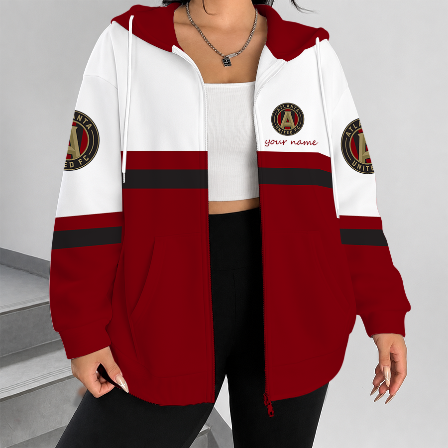 [GOAL DEAL] NEW CUSTOMIZED MLS14 ALU ATLANTA UNITED FC ZIP HOODIE