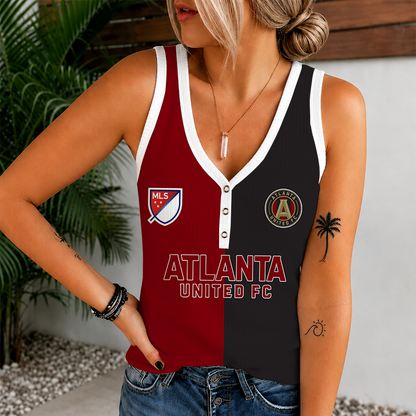 [GOAL DEAL] NEW CUSTOMIZED MLS14 ALU ATLANTA UNITED FC V-NECK TANK TOP
