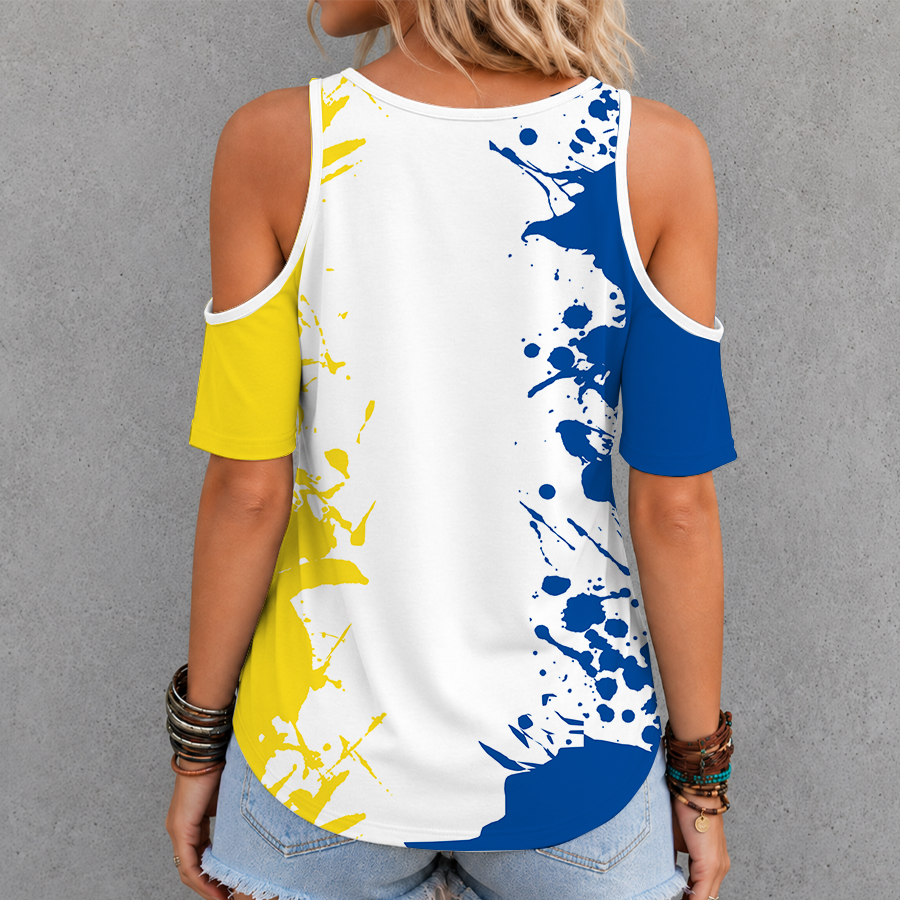 [HOOPS SPECIAL] NEW CUSTOMIZED NCAA CFH14 DFH DELAWARE FIGHTIN' BLUE HENS CRISS CROSS V-NECK TOP