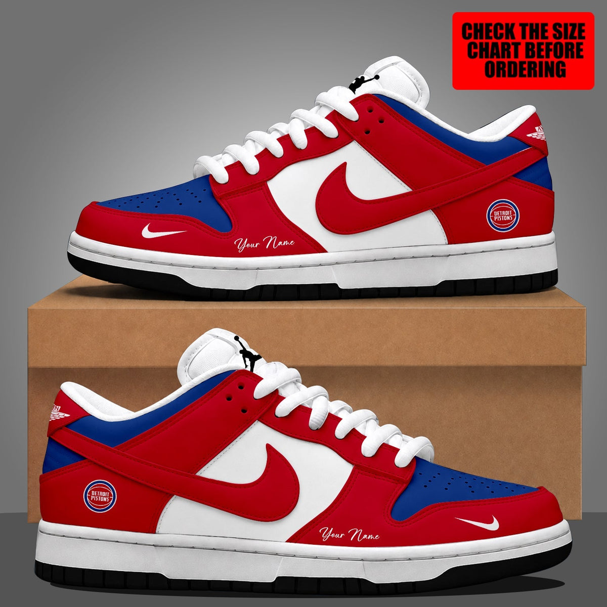 [SLAM DUNK DEAL] NEW CUSTOMIZED NBA14 DPI DETROIT PISTONS DUNK LOW SHOES