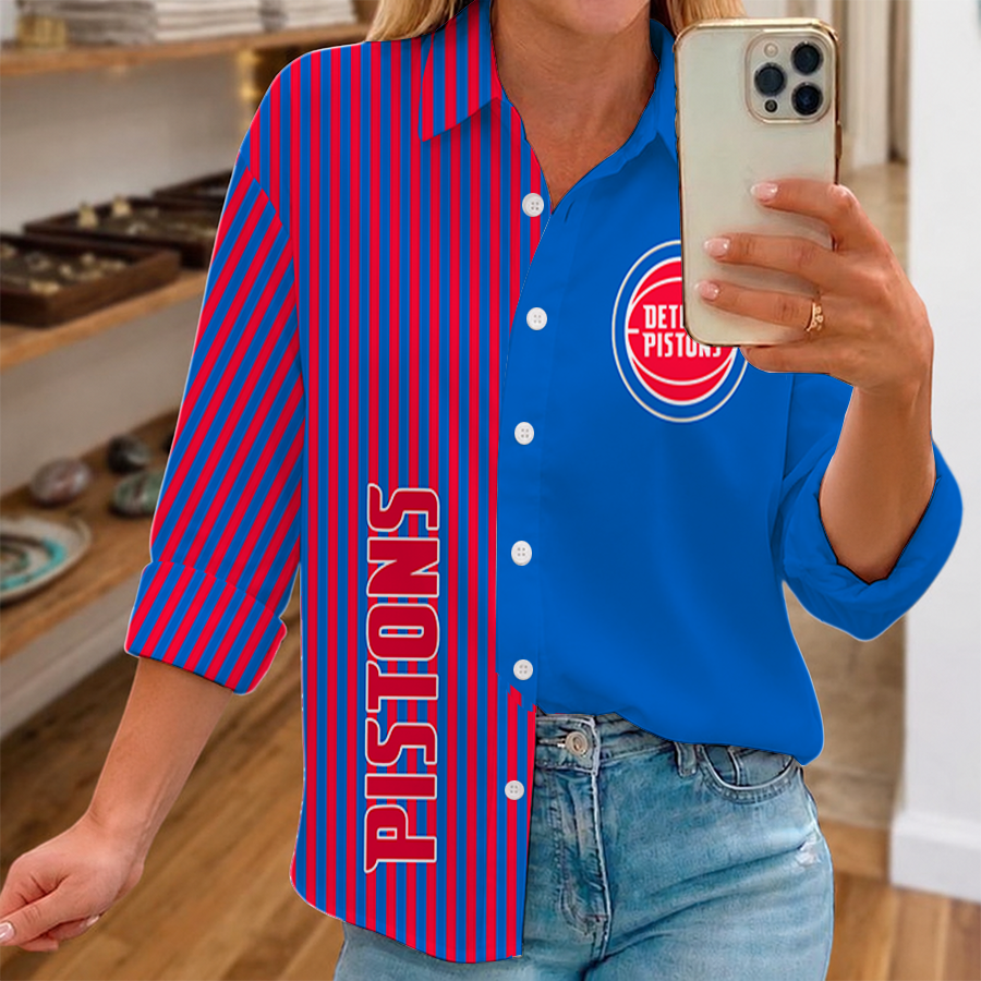 [HOT DEAL] NEW CUSTOMIZED NBA14 DPI DETROIT PISTONS WOMEN CASUAL SHIRT FOR FAN