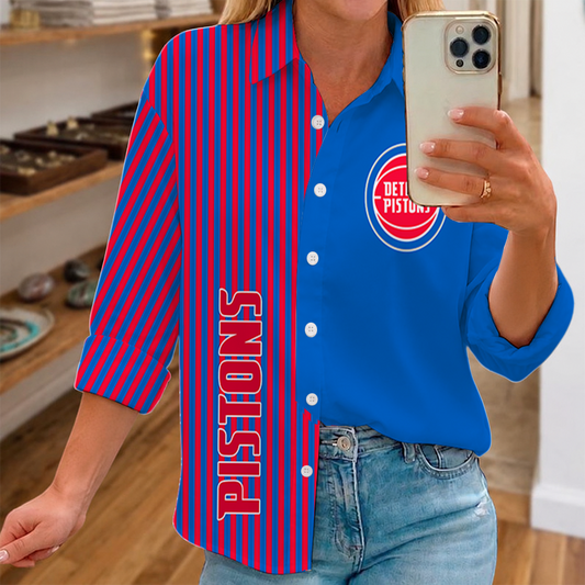 [HOT DEAL] NEW CUSTOMIZED NBA14 DPI DETROIT PISTONS WOMEN CASUAL SHIRT FOR FAN