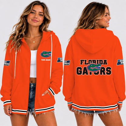 [SLAM DUNK DEAL] NEW CUSTOMIZED NCAA MAM14 FLG FLORIDA GATORS STRAPPY ZIP HOODIE