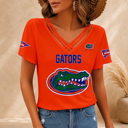 [SLAM DUNK DEAL] NEW CUSTOMIZED NCAA MAM14 FLG FLORIDA GATORS V-NECK SHIRT