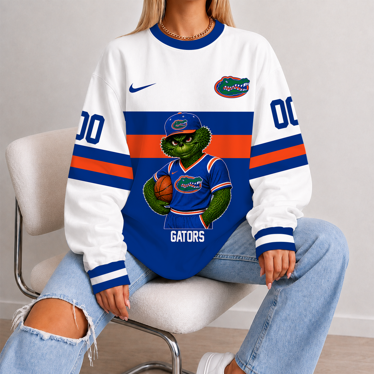 [SLAM DUNK DEAL] NEW CUSTOMIZED NCAA MAM14 FLG FLORIDA GATORS STRAPPY UNISEX SWEATSHIRT