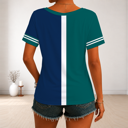 [HOMERUN DEAL] NEW CUSTOMIZED MLB14 SMS SEATTLE MARINERS V-NECK FEMALE SHIRT