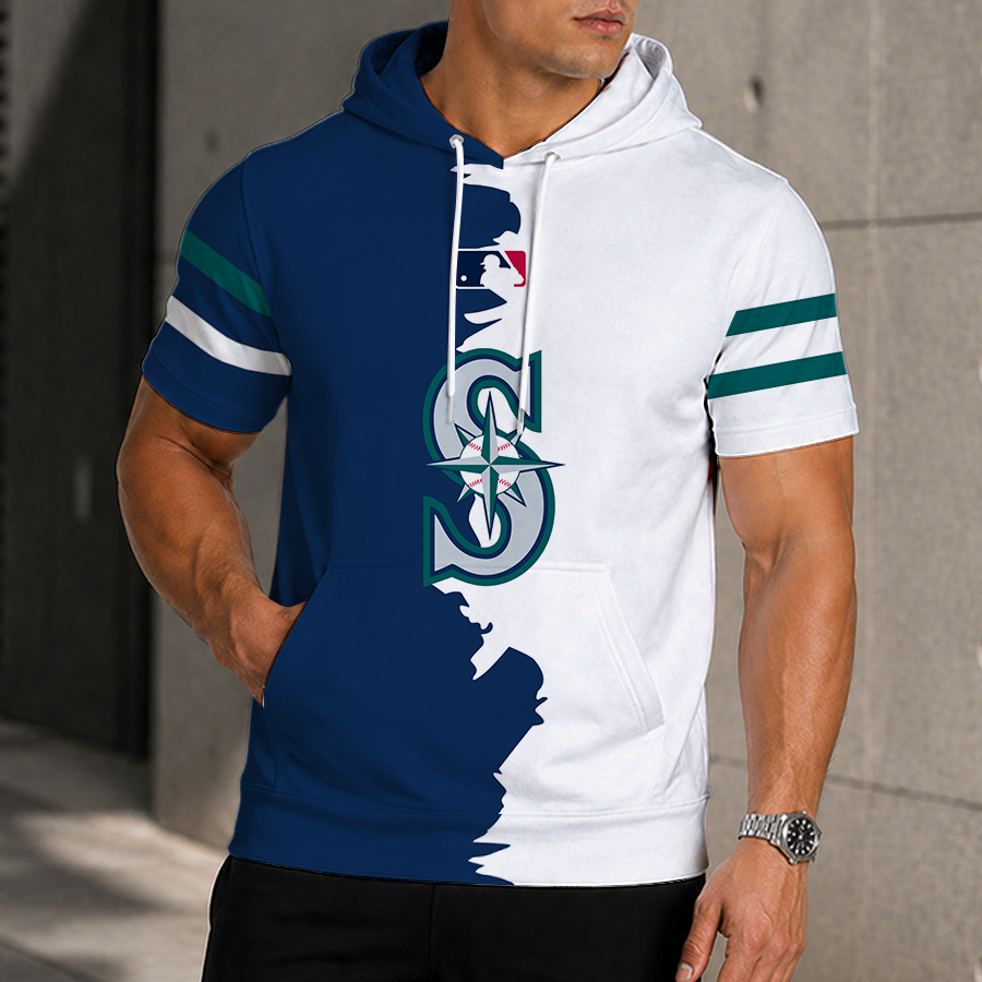 [HOMERUN DEAL] NEW CUSTOMIZED MLB14 SMS SEATTLE MARINERS SHORT SLEEVE HOODIE