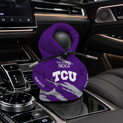 [HOMERUN DEAL] NEW CUSTOMIZED NCAA CWS14 THF TCU HORNED FROGS AUTOMOTIVE HOODIE SHIFT KNOB COVER