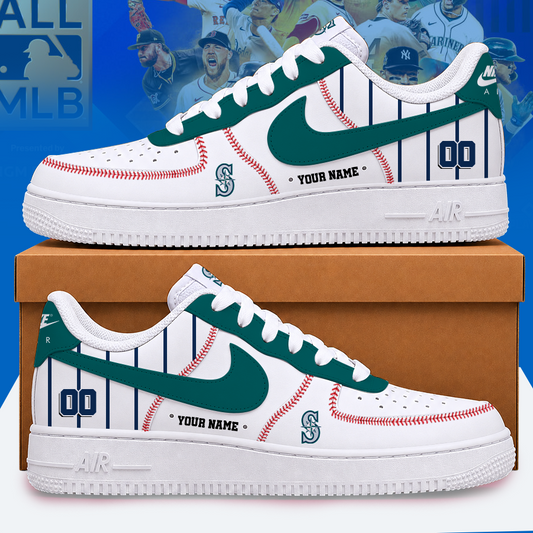 [HOMERUN DEAL] NEW CUSTOMIZED MLB14 SMS SEATTLE MARINERS AF1 SHOES
