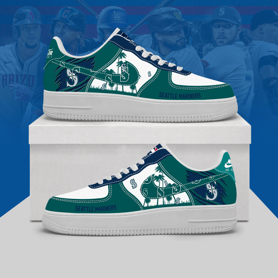 [HOMERUN DEAL] NEW CUSTOMIZED MLB14 SMS SEATTLE MARINERS AF1 SHOES