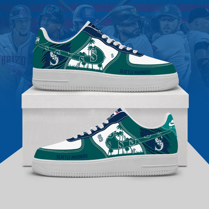 [HOMERUN DEAL] NEW CUSTOMIZED MLB14 SMS SEATTLE MARINERS AF1 SHOES