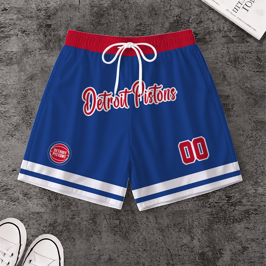 [HOT DEAL] NEW CUSTOMIZED NBA14 DPI DETROIT PISTONS SHORT PANTS