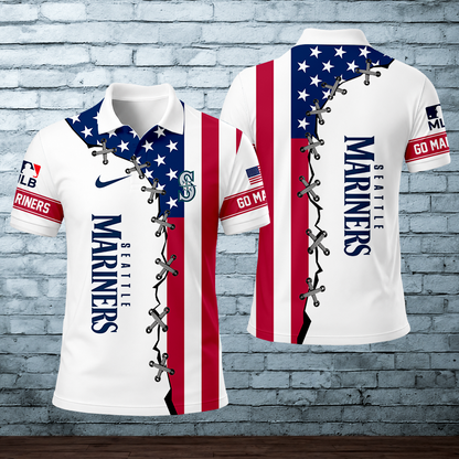 [HOMERUN DEAL] NEW CUSTOMIZED MLB14 SMS SEATTLE MARINERS POLO SHIRT