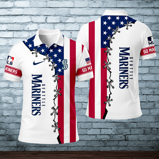 [HOMERUN DEAL] NEW CUSTOMIZED MLB14 SMS SEATTLE MARINERS POLO SHIRT