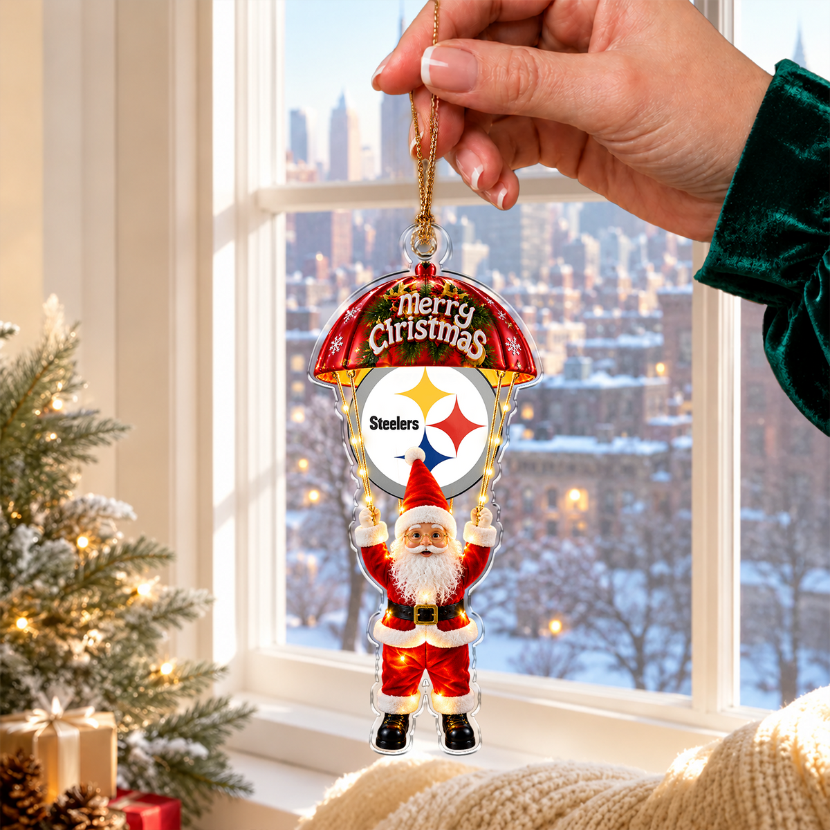 [TOUCHDOWN DEAL] NEW CUSTOMIZED NFL14 PSB PITTSBURGH STEELERS CHRISTMAS ACRYLIC ORNAMENT