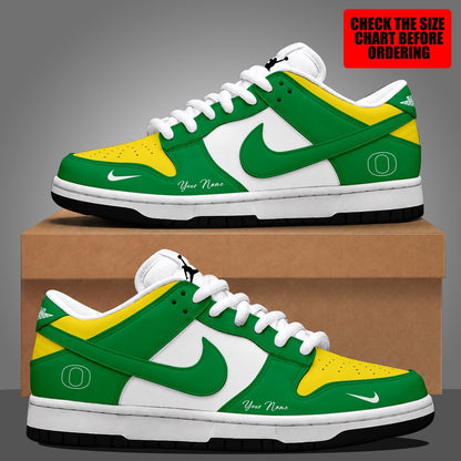 [TOUCHDOWN DEAL]NEW CUSTOMIZED NCAA FBS14 OGD OREGON DUCKS DUNK LOW SHOES