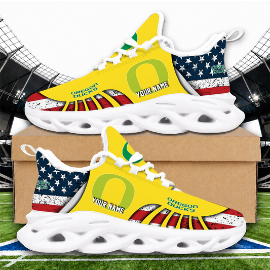 [TOUCHDOWN DEAL]NEW CUSTOMIZED NCAA FBS14 OGD OREGON DUCKS CLUNKY SNEAKERS