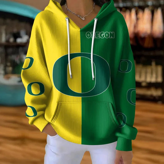 [TOUCHDOWN DEAL] NEW CUSTOMIZED NCAA FBS14 OGD OREGON DUCKS RIBBED HOODIE & SWEATSHIRT