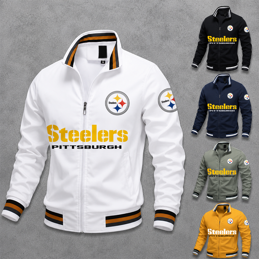 [TOUCHDOWN DEAL] NEW CUSTOMIZED NFL14 PSB PITTSBURGH STEELERS MEN'S CASUAL JACKET