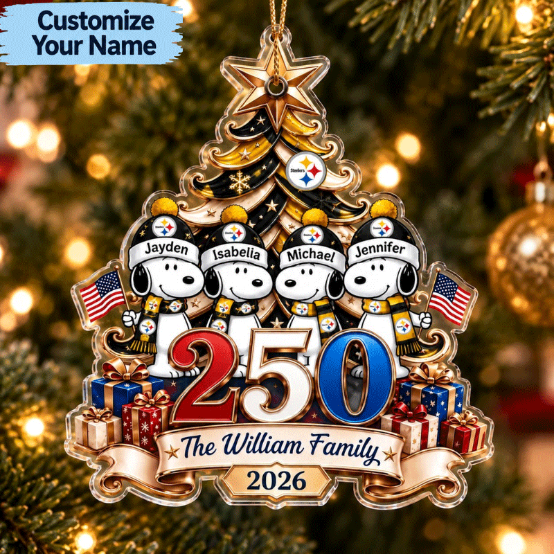 [TOUCHDOWN DEAL] NEW CUSTOMIZED NFL14 PSB PITTSBURGH STEELERS CHRISTMAS ACRYLIC ORNAMENT